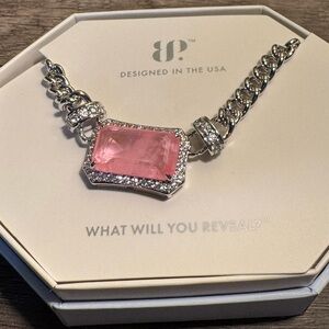 Elegant Pink & Silver Necklace. “Through the Looking Glass”